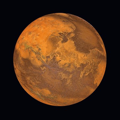 Glastavle The Planet of Mars - 80x80 cm