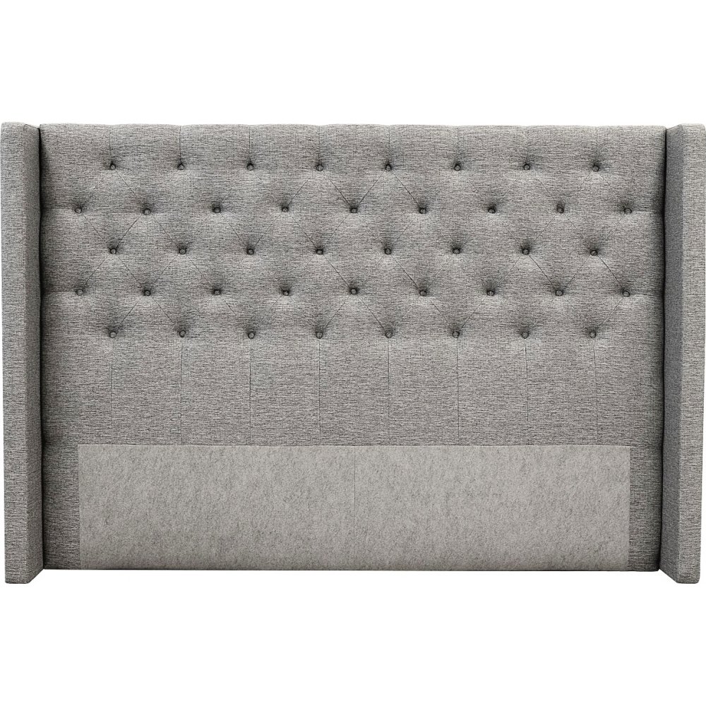 Almedal sengegærde med knapper (Grå Rocco281) - Valgfri bredde - 90 cm - Sengegavle