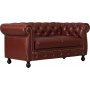 Chesterfield sofa 2-personers i brun PU