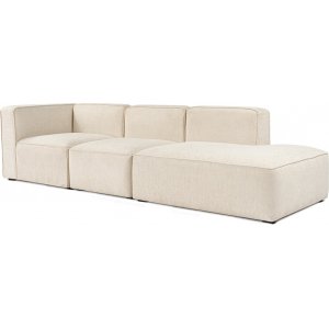 Mere 3-personers sofa med ben ende hjre - Creme