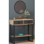 Valery sidebord med spejl 90 x 35,3 cm - Antracit/mrkebrun