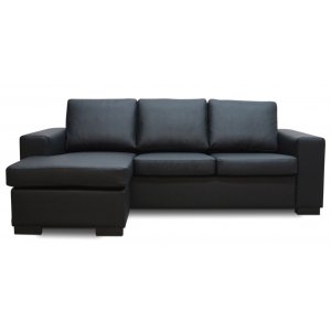 Solna Divan Sofa venstre - sort læder (bundet) + Pletfjerner til møbler Solna Divan Sofa venstre - sort læder (bundet) + Pletfjerner til møbler