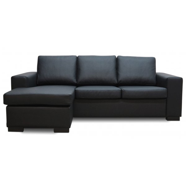 Solna Divan Sofa venstre - sort lder (bundet)