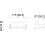 Lale 2-personers sovesofa - Creme