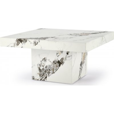 Monolitisk sofabord 80 x 80 cm - Hvid marmor