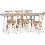 Edge spisegruppe; Spisebord i hvid HPL 190x90 cm med 6 Orust stokstole i hvidmalet