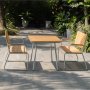 Mllan udendrsgruppe i teak: 2 sofaer med spisebord 120x80 cm
