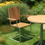 Mllan balkonst i teak: 2 lnestole med rundt bord
