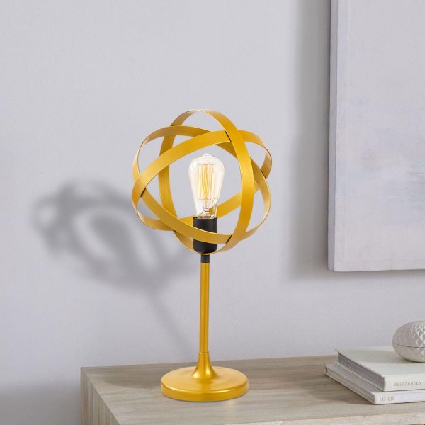 Gezegen bordlampe - Guld/sort