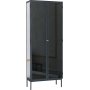 Revel glasskab 200x80 cm - Sort / Tonet glas