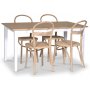 Fr spisebordsst; spisebord 140x90 cm - Hvid / olieret eg med 4 stk. Danderyd No.16 stole Whitewash