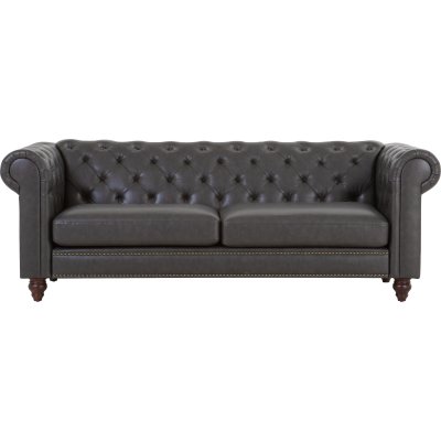 Royal Chesterfield 3-personers sofa mrkebrunt kunstlder