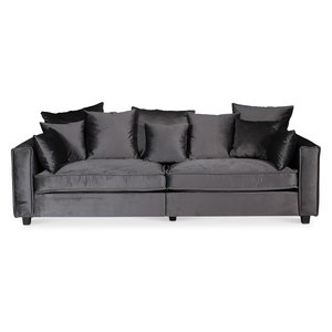 Brandy Lounge 4-personers sofa XL - Mørkgrå (fløjl) + Møbelplejesæt til tekstiler Brandy Lounge 4-personers sofa XL - Mørkgrå (fløjl) + Møbelplejesæt til tekstiler