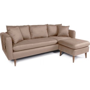 Sofia divan sofa hjre - Lysebrun