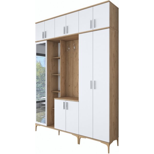 Esa hallmbler 180 x 37,5 x 240 cm Variant A - Valnd/hvid