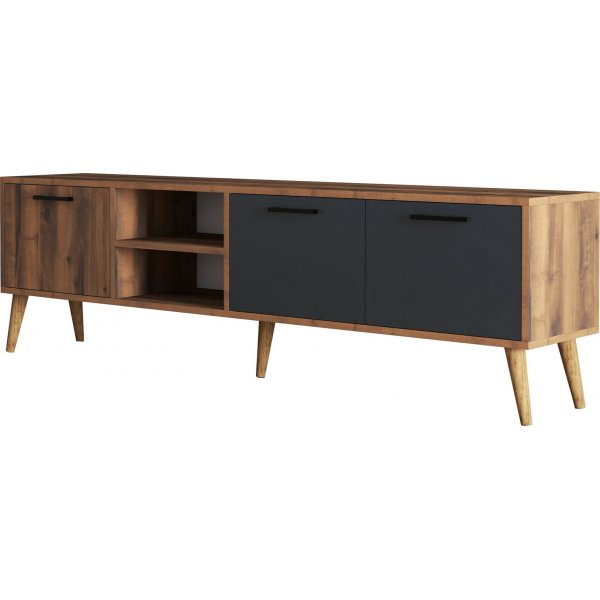 Exxen media bnk 180 cm - Valnd/antracit