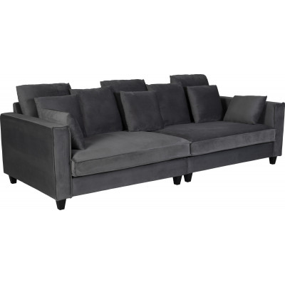 Brandy Lounge 4-personers sofa XL - Mrkgr (fljl) + Pletfjerner til mbler