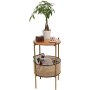 Pergo sidebord med kurv 40 cm - Eg