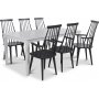 Mellby spisegruppe 180 cm bord med 6 gr Dalsland Cane stole med armln