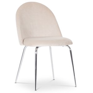 Plaza velvet stol - Beige / Krom + Mbelfdder