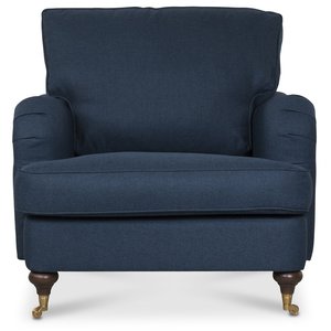 Howard Watford deluxe lænestol - blå + Møbelplejesæt til tekstiler
