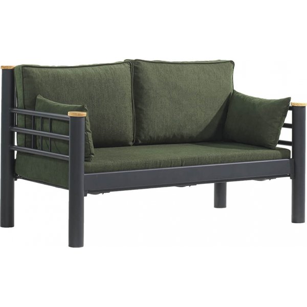 Kappis 2-personers udendrs sofa - Sort/grn