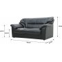 Dominic 2-personers sofa i sort kunstlder