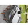 Oxford udendrs spisegruppe; grt bord 220 cm inkl. 6 Valetta lnestole gr syntetisk rattan