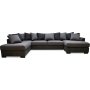 Delux U-sofa med bent ende venstre - Gr/Antracit/Vintage