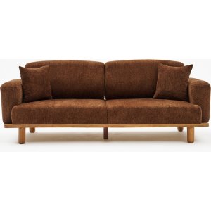 Reims 3-personers sofa - Brun/kobber