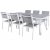 Virya udendrs spisegruppe med 6 Copacabana stole - Gr/Hvid