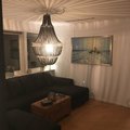 Kundebillede Lysekrone Signum kuglelampe XL 110 cm (sorte trækugler)