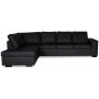 Solna ldersofa ben finish A3 - Sort bonded lder