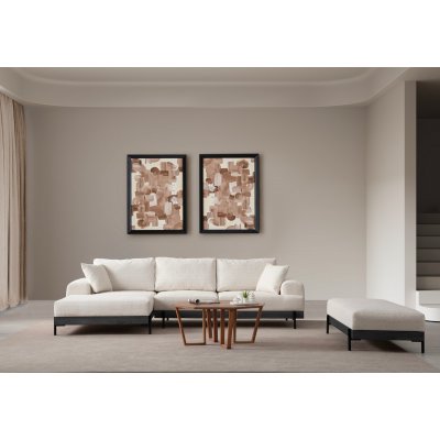 Eti divan sofa venstre - Hvid/sort