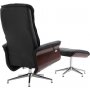 Milos lnestol med fodskammel (Recliner) - Sort PU