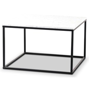 Terrazzo sofabord 75x75cm - Bianco Terrazzo & understel sort Terrazzo sofabord 75x75cm - Bianco Terrazzo & understel sort