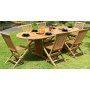 Salt ovalt spisebord 180-240 cm butterfly-funktion - Teaktr + Trolie til mbler