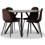Smokey spisegruppe, rundt spisebord med 4 stk Carisma fljlstole - Bordeaux + 4.00 x Servietringe