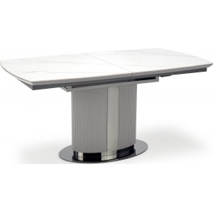 Dancan spisebord 160-220 x 90 cm - Hvid marmor/gr