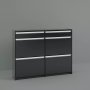 Skyline skoskab 123,5 x 24,2 x 98,5 cm - Sort