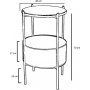 Pergo sidebord med kurv 40 cm - Sort/eg