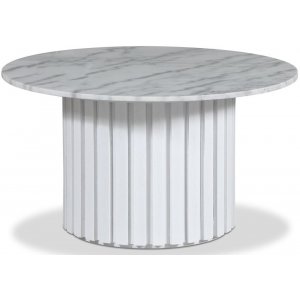 Sumo Sofabord 85 - Hvidbejdset eg / Lys marmor