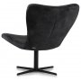 Plettet rd designerlnestol - Mrkegr (Velvet)
