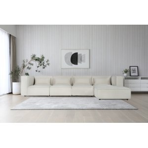Nees modulsofa i hvid bouclé - combo 1 Nees modulsofa i hvid bouclé - combo 1