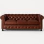 Chesterfield Old England 3-personers sofa - antikbehandlet lder