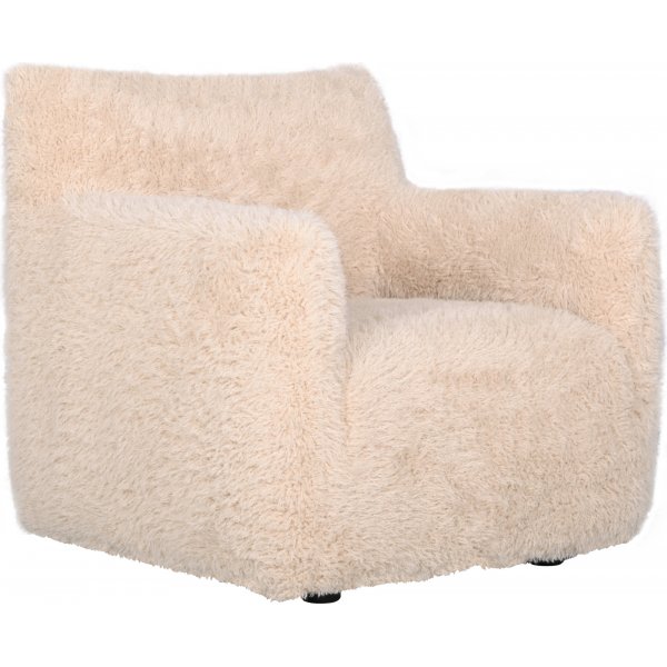 Fluffy beige lnestol
