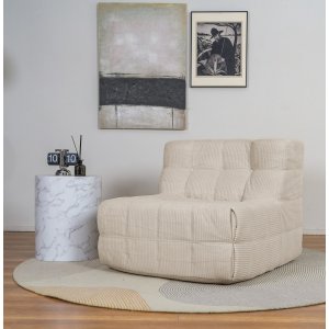 Lænestol i beige fløjlsbøjle - Vera Lænestol i beige fløjlsbøjle - Vera
