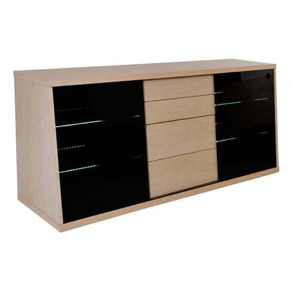 mediebnk Flow monteret - Med belysning (Lys eg | tonet glas)