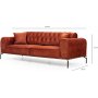 Siesta Capitone 3-personers sofa - Orange