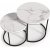 Tore sofabord 43/53 cm - Hvid marmor/sort